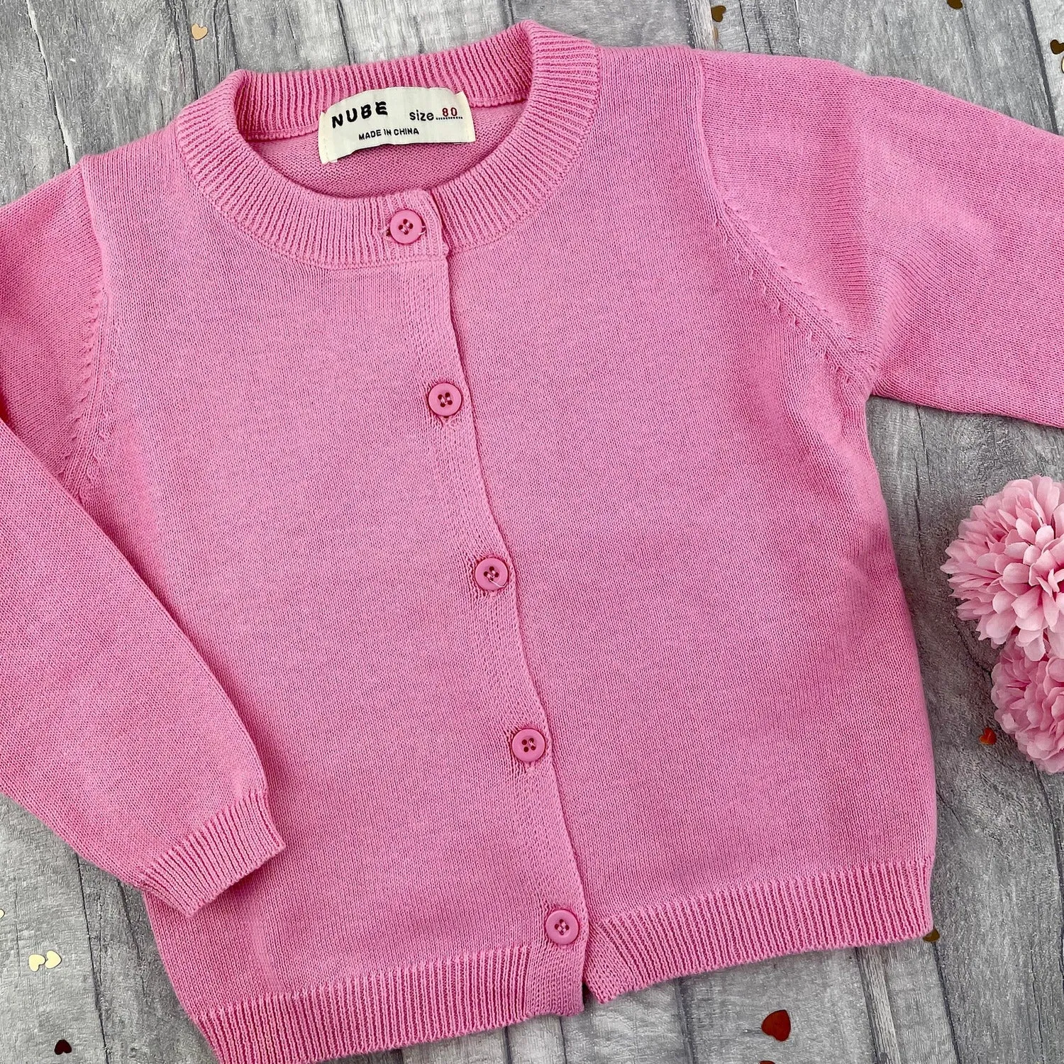 Baby Girl Pink Cotton Cardigan