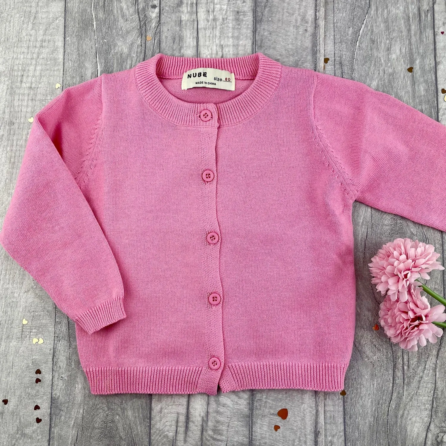 Baby Girl Pink Cotton Cardigan