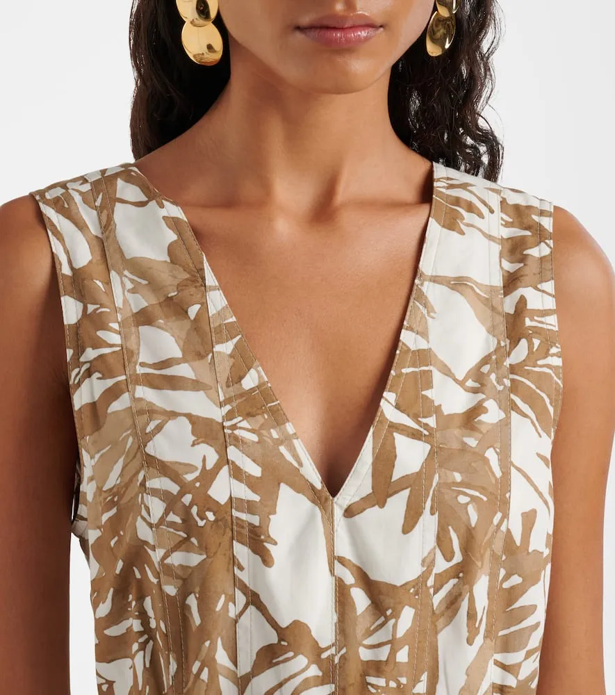 Brunello Cucinelli Printed cotton maxi dress