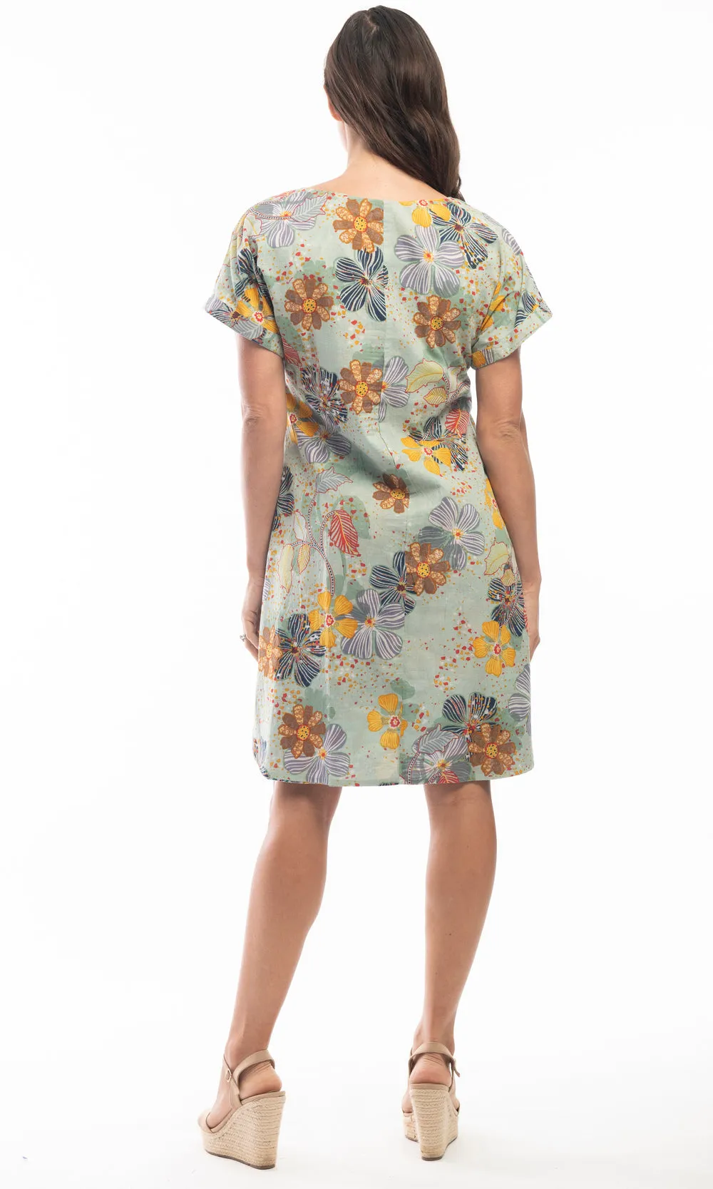 Cotton Dress Shift Short Sleeve Reversible Lisbon