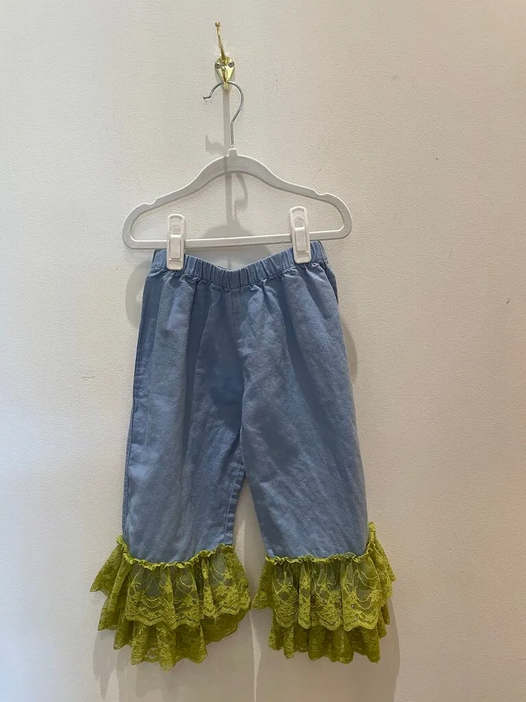 (Kids 6) Comfy Pants w/Lace Bottoms