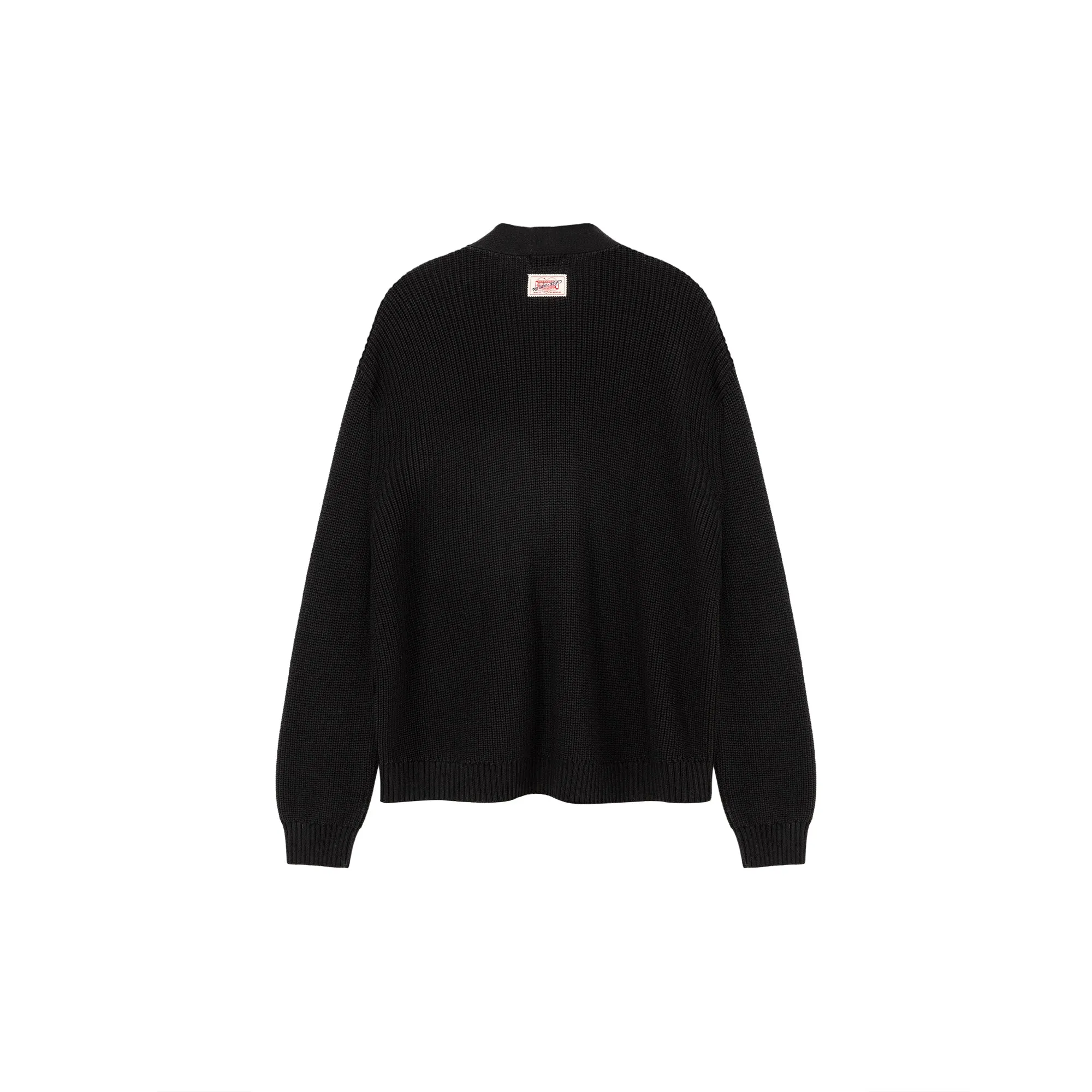 Lettering Pocket Knit Cardigan