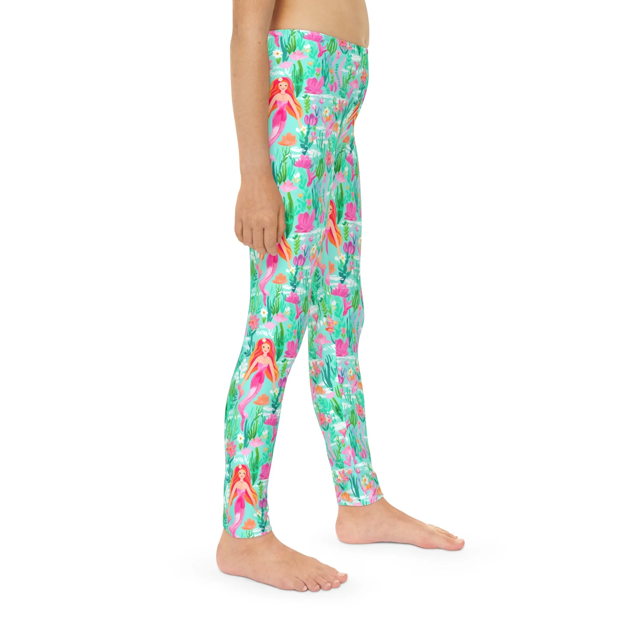 Mermaid Lagoon Leggings-Youth Full-Length Leggings