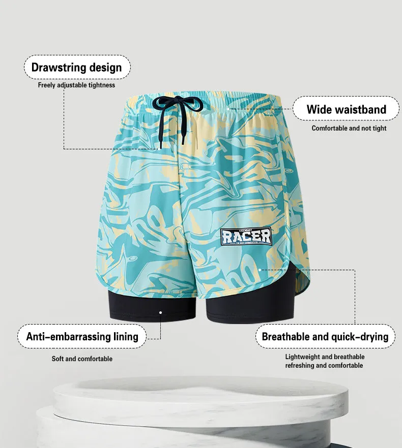 Professional men's double-layer boxer shorts suit🛒